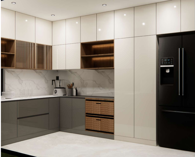 Compact Luxe Kitchen — Kitchen interior in Pragathi Nagar, Hyderabad