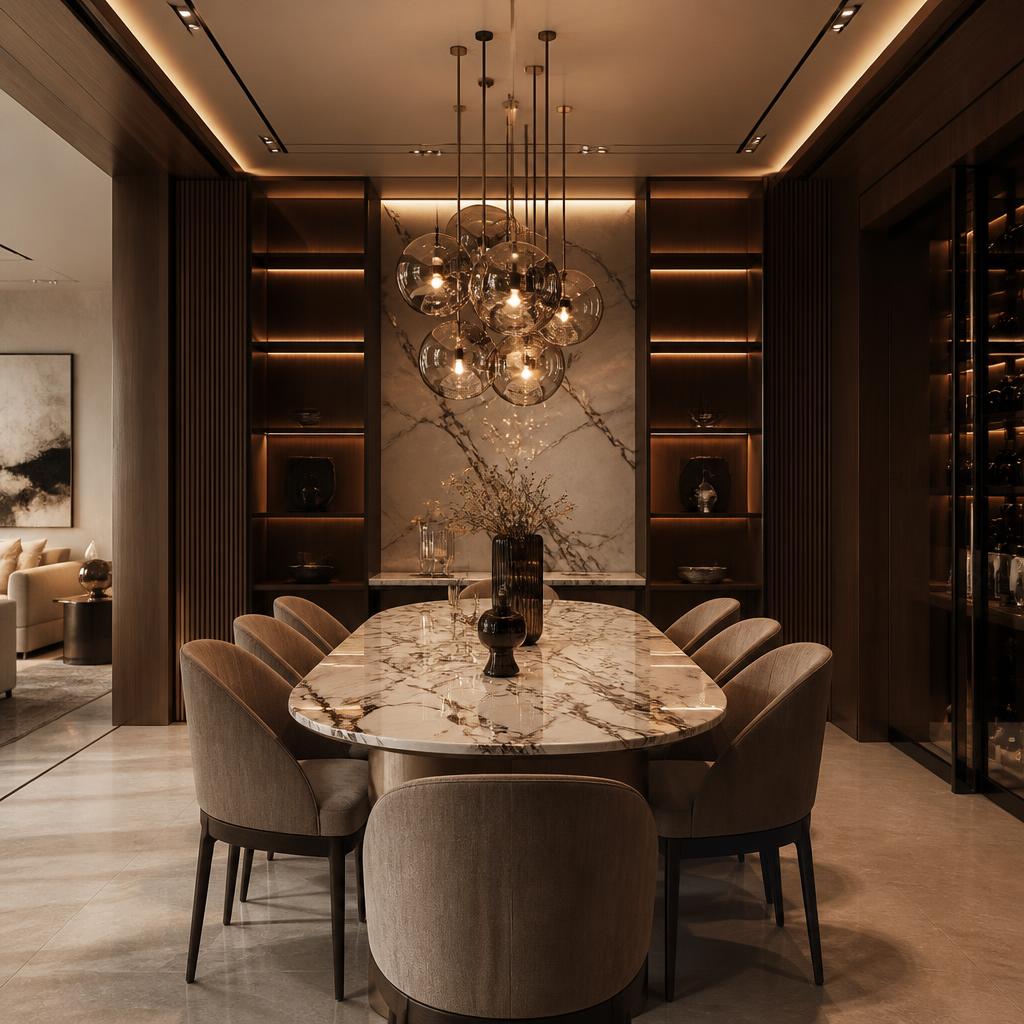 Grand Dining Gallery — Residential interior in Kokapet, Hyderabad