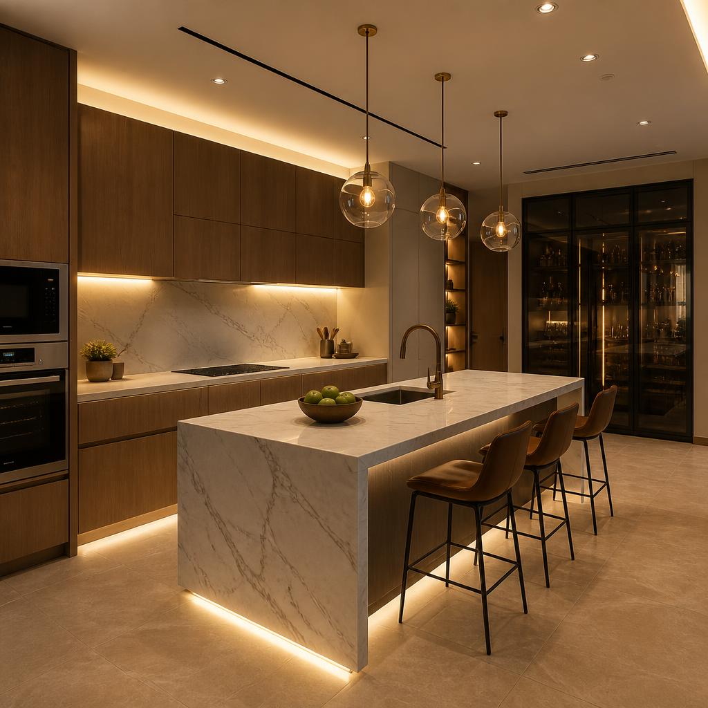 Marble Island Kitchen — Kitchen interior in Gachibowli, Hyderabad