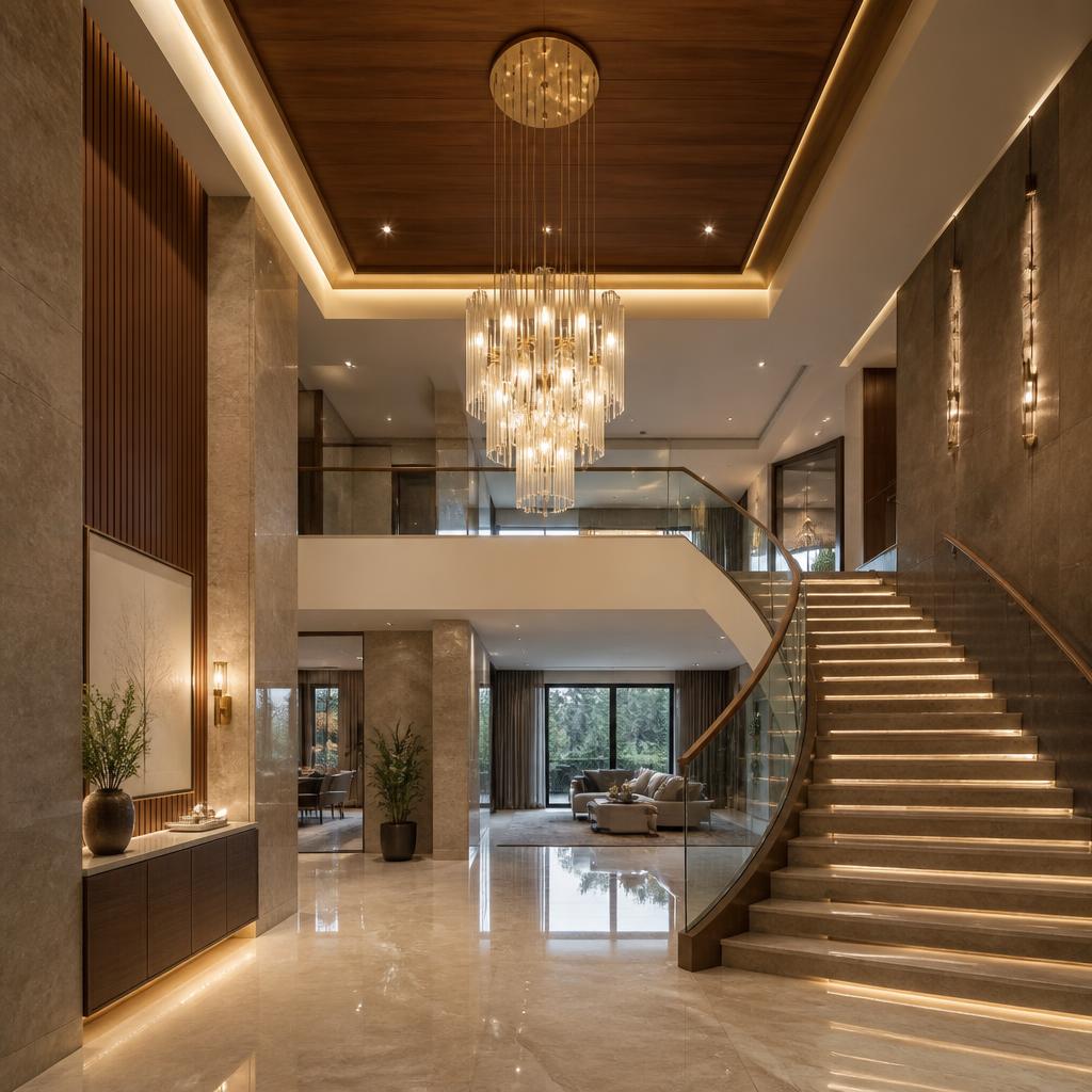 Grand Villa Foyer — Villa interior in Shamirpet, Hyderabad